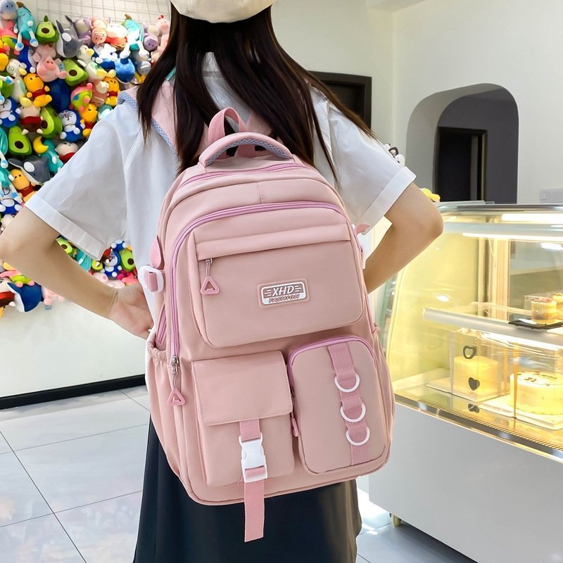 Sacs à dos d’école Style Décontracté XHD Rose – حقيبة ظهر مدرسية وردي - الصورة 4