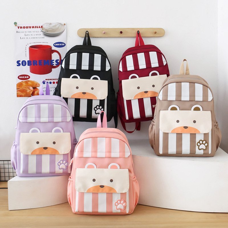 Ensemble de sacs d’école Kawai pour adolescents 3Pcs Ours Noir – محفظة 3 قطع كاواي أسود - الصورة 2
