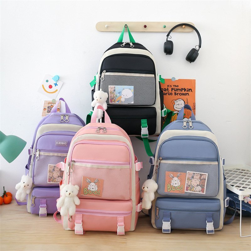 Ensemble de sacs d’école Kawai pour adolescents 4Pcs V3 CLBD Mauve – محفظة 4 قطع كاواي بنفسجي - الصورة 2