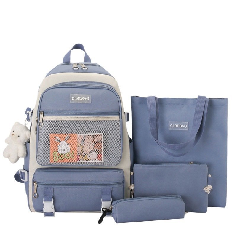 Ensemble de sacs d’école Kawai pour adolescents 4Pcs CLBD V3 Bleu – محفظة 4 قطع كاواي أزرق - الصورة 4