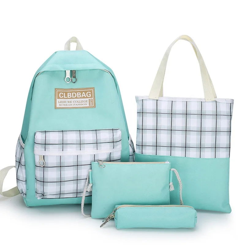 Ensemble de sacs d’école Kawai pour adolescents 4Pcs CLBD V4 Vert – محفظة 4 قطع كاواي أخضر - الصورة 3