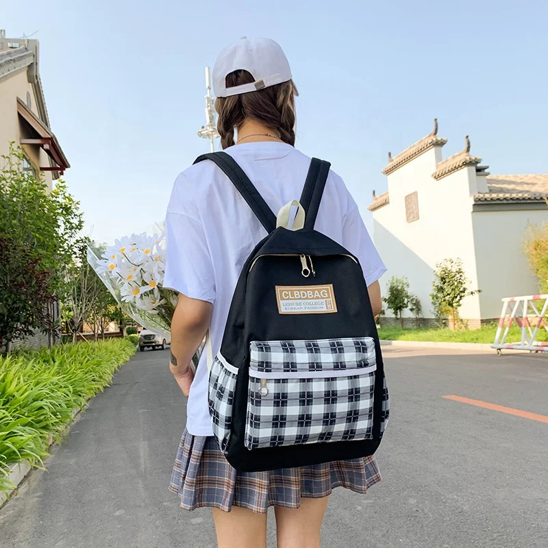 Ensemble de sacs d’école Kawai pour adolescents 4Pcs CLBD V4 Noir – محفظة 4 قطع كاواي أسود - الصورة 3