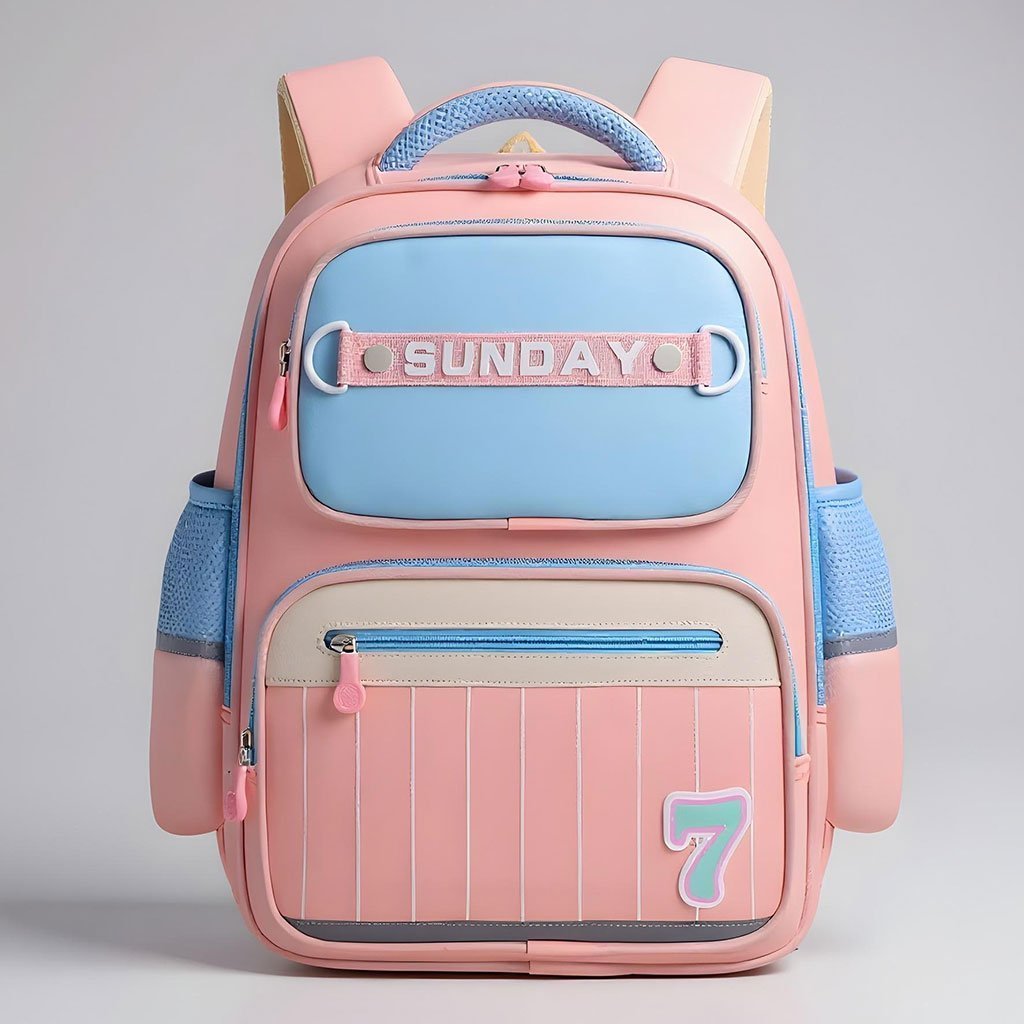Sac à Dos Scolaire pour Enfants SUNDAY Rose – حقيبة ظهر مدرسية للأطفال وردي - الصورة 2
