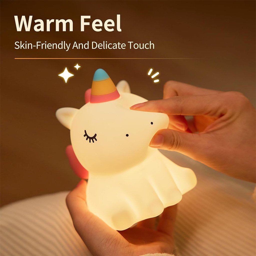 Veilleuse en Silicone Forme Unicorne pour Chambre d’enfant Rechargeable - الصورة 6