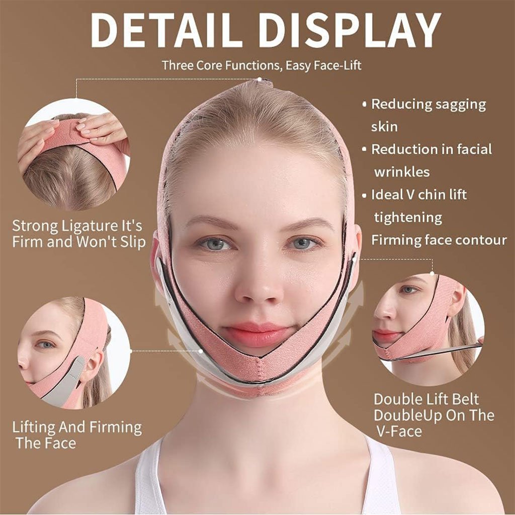 Sangle de levage du visage avec double réduction de menton - الصورة 3