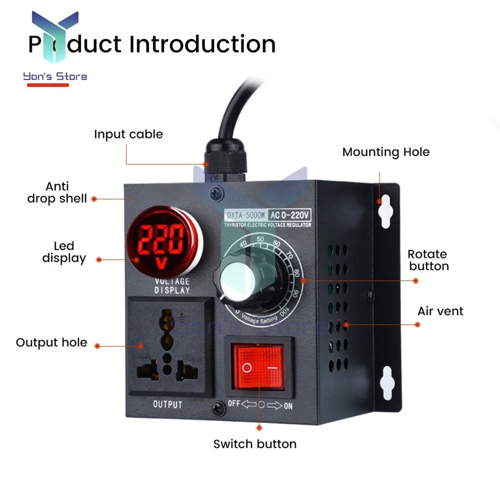 Régulateur de tension SCR AC 230V 4000W - الصورة 5