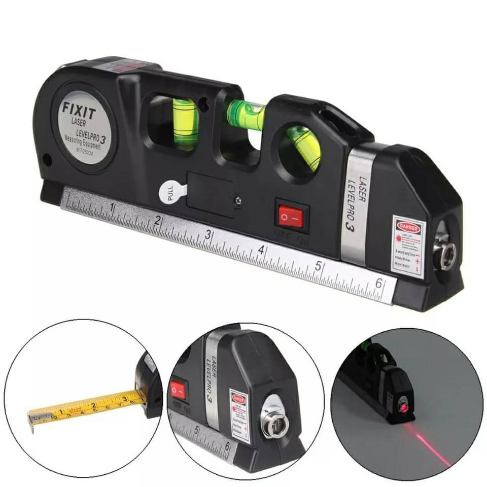 Niveau Laser 4en1 Fixit Level pro 3 Outil de musure Polyvalent Ruban De 8 Pieds - الصورة 4
