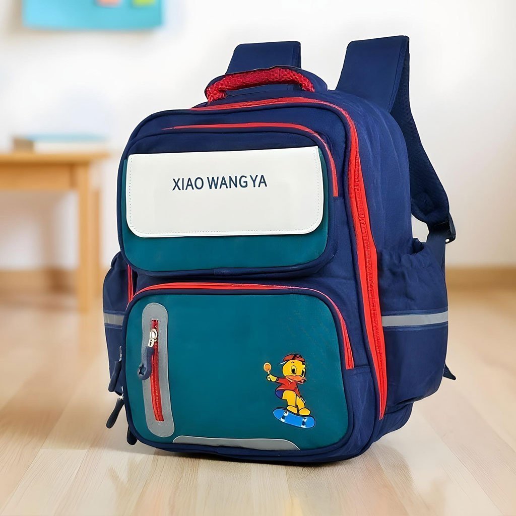 Sac à Dos Scolaire Orthopédique pour Enfants Xiao Wang Ya Bleu et Vert – محفظة مدرسية للأطفال أزرق وأخضر - الصورة 2