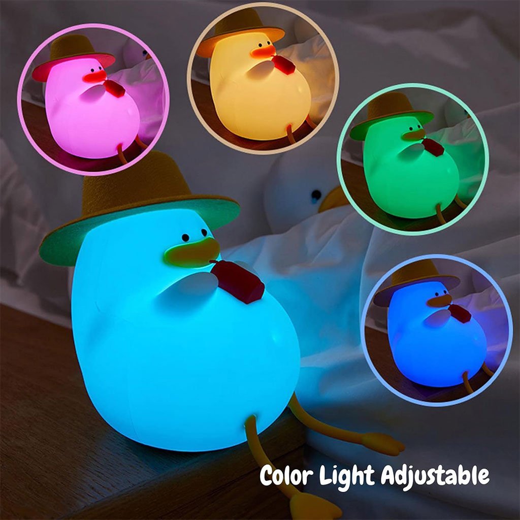 Veilleuse Forme de Canard Silicone Rechargeable Pour Bébé ZH118 - الصورة 4