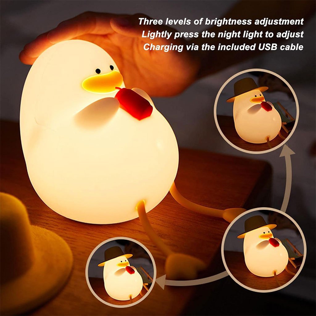 Veilleuse Forme de Canard Silicone Rechargeable Pour Bébé ZH118 - الصورة 3