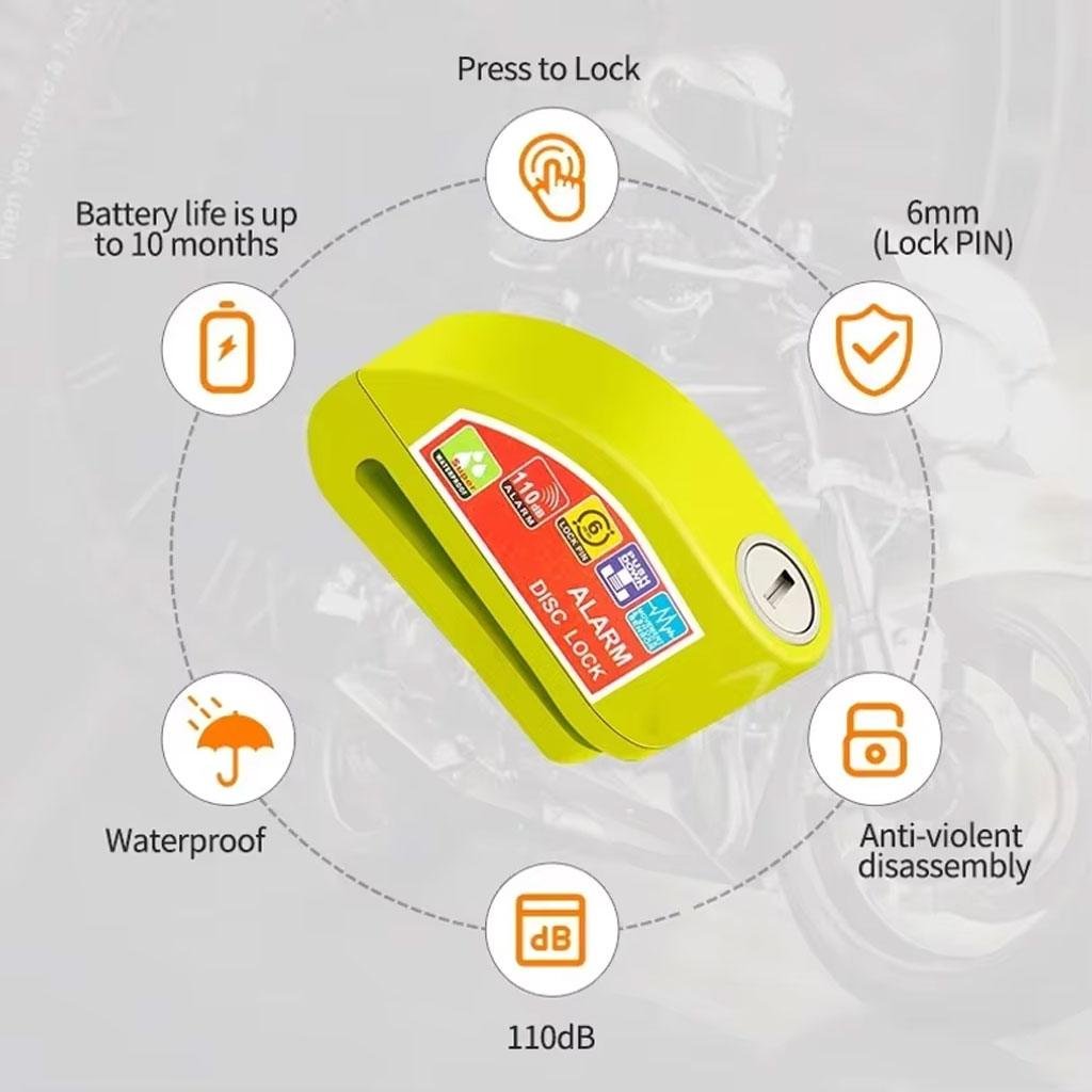 ⁦Antivol pour Disque Moto Alarme 110dB Waterproof – جهاز إنذار للدراجات النارية⁩ - الصورة ⁦4⁩