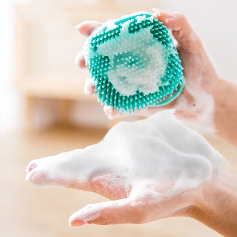 Brosse de Nettoyage et Distributeur De Shampoing en Silicone – فرشاة الحمام من السيليكون - الصورة 5