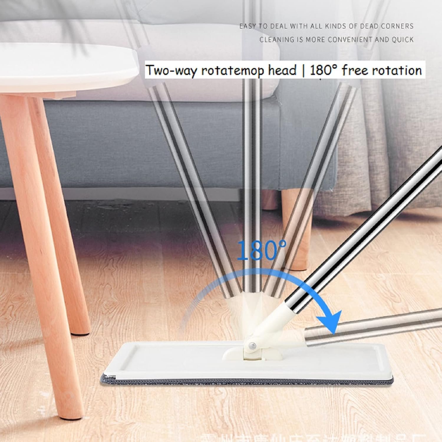 Balai-serpillère plat avec seau à deux compartiments et lingettes en microfibre - ممسحة مايكروفيبر مع دلو بغرفتين للفصل بين الماء النظيف - الصورة 5