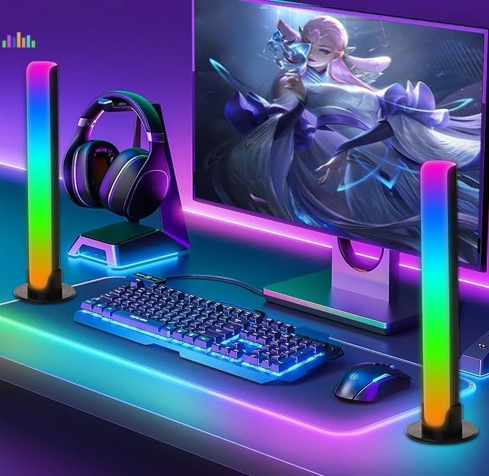 Barre LED RGB 2PCS synchronisée avec la musique et les sons 8 modes d'éclairage - أضواء ملونة متزامنة مع الموسيقى - الصورة 2