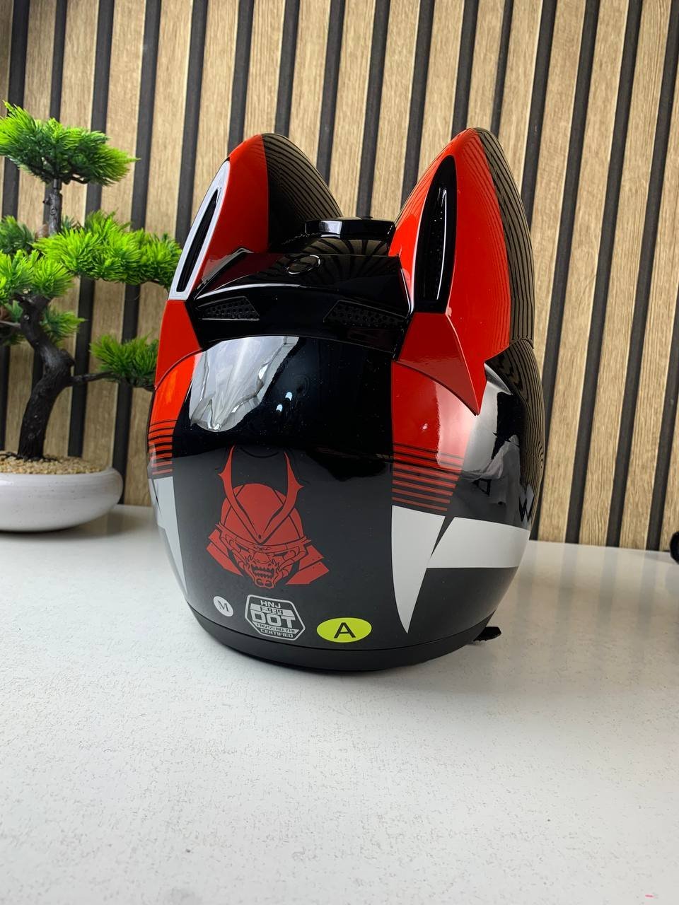 ⁦Casque de moto pour femme et fille avec oreilles de chat - خوذة احترافية للنساء⁩ - الصورة ⁦15⁩
