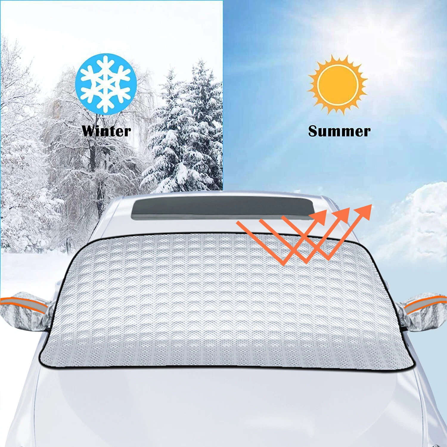⁦Couverture de Pare-brise Magnetique pour Voiture Toute Saison - غطاء الزجاج الأمامي للسيارة متعدد الفصول⁩ - الصورة ⁦4⁩