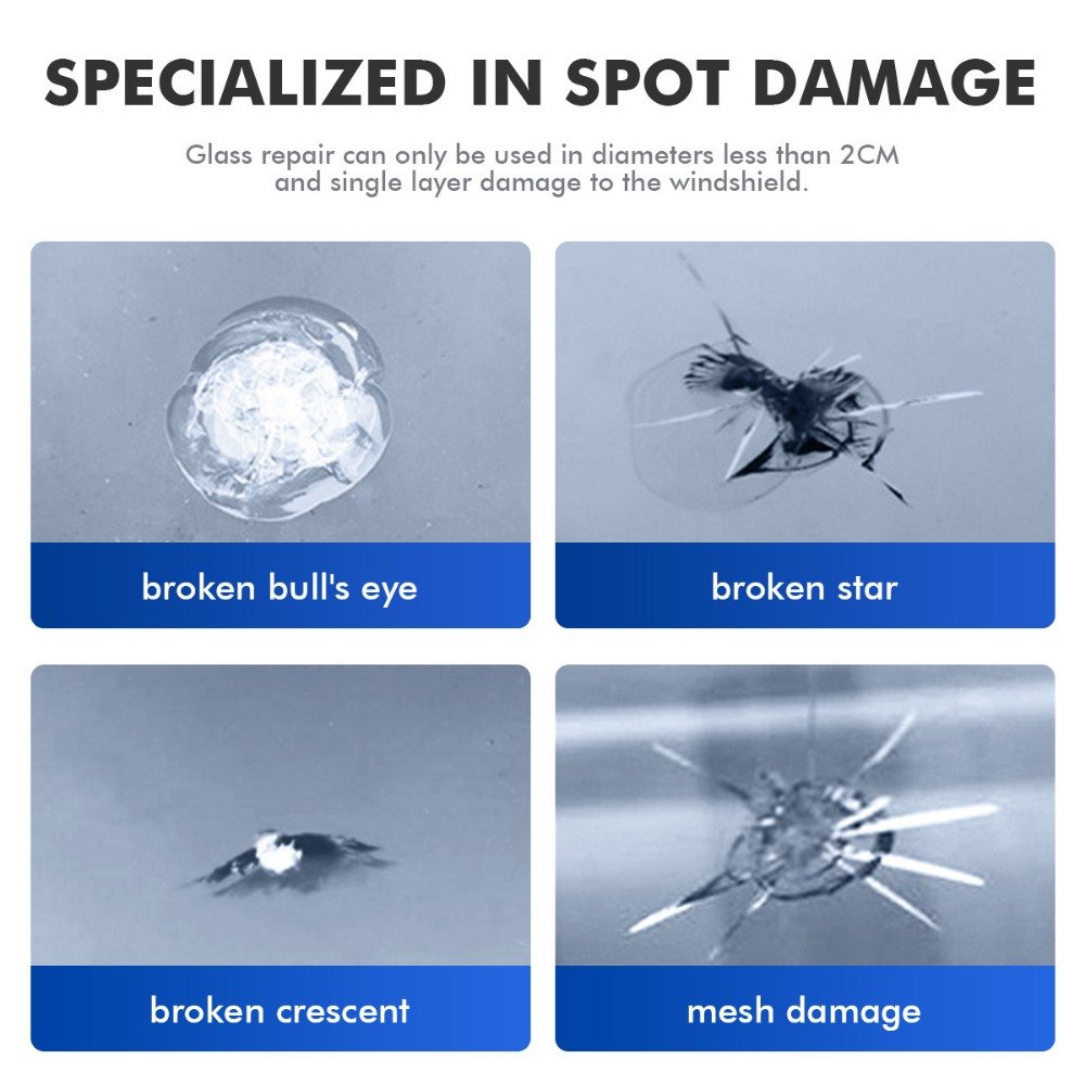 Kit de réparation de pare-brise fissuré - طقم إصلاح الزجاج الأمامي المتشقق - الصورة 10