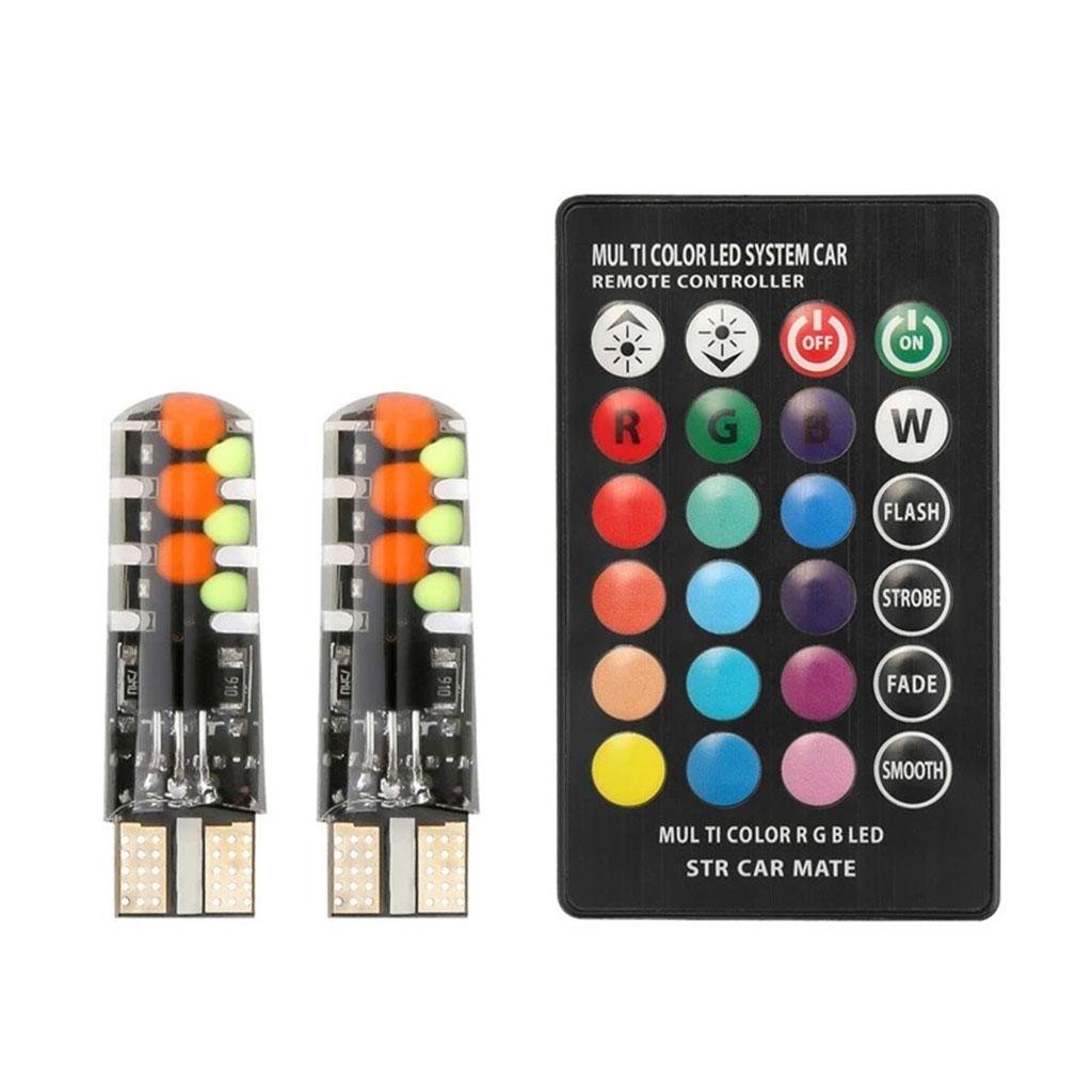⁦Lot de 2 LED Multicolore pour Voiture 12V T10⁩ - الصورة ⁦2⁩