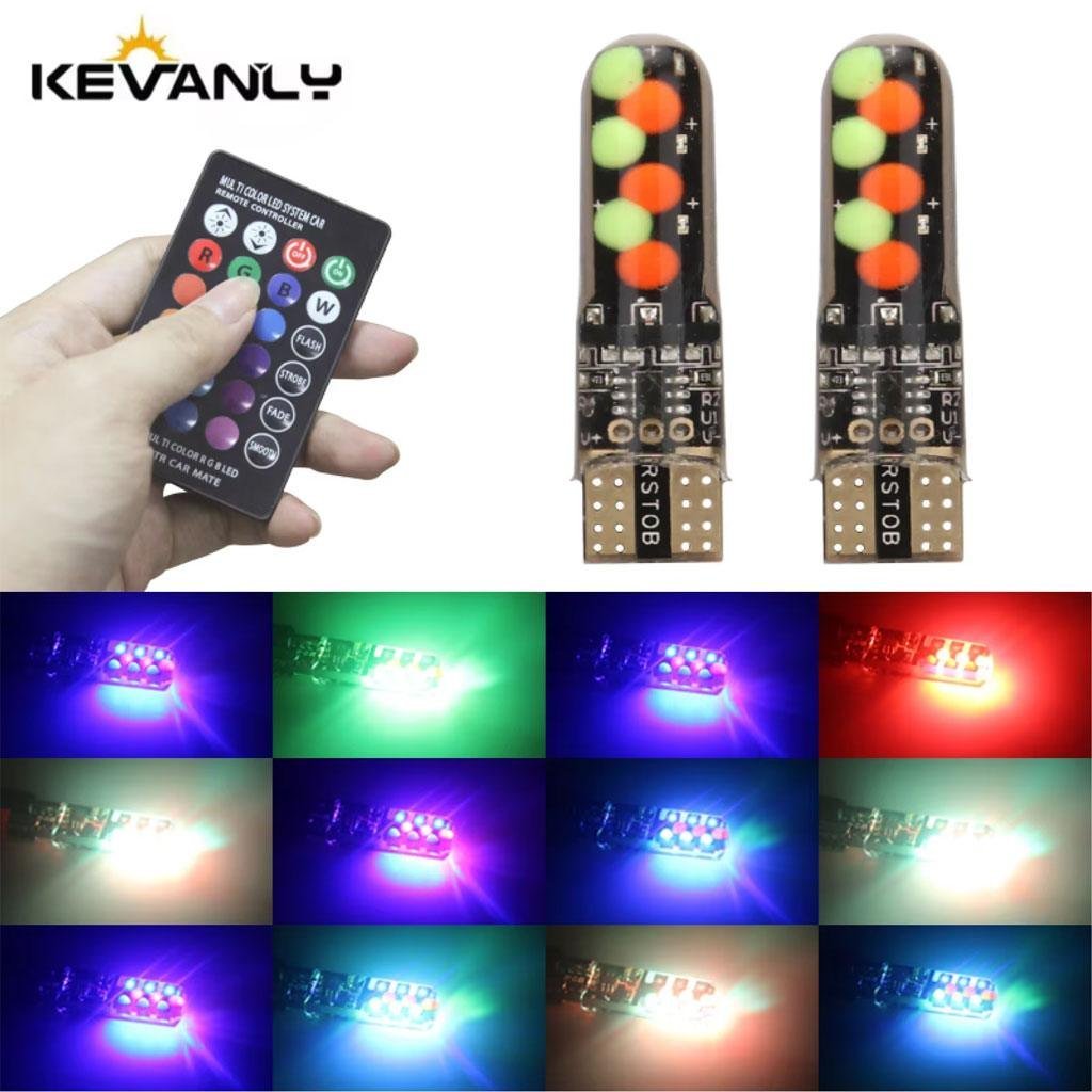 ⁦Lot de 2 LED Multicolore pour Voiture 12V T10⁩ - الصورة ⁦5⁩