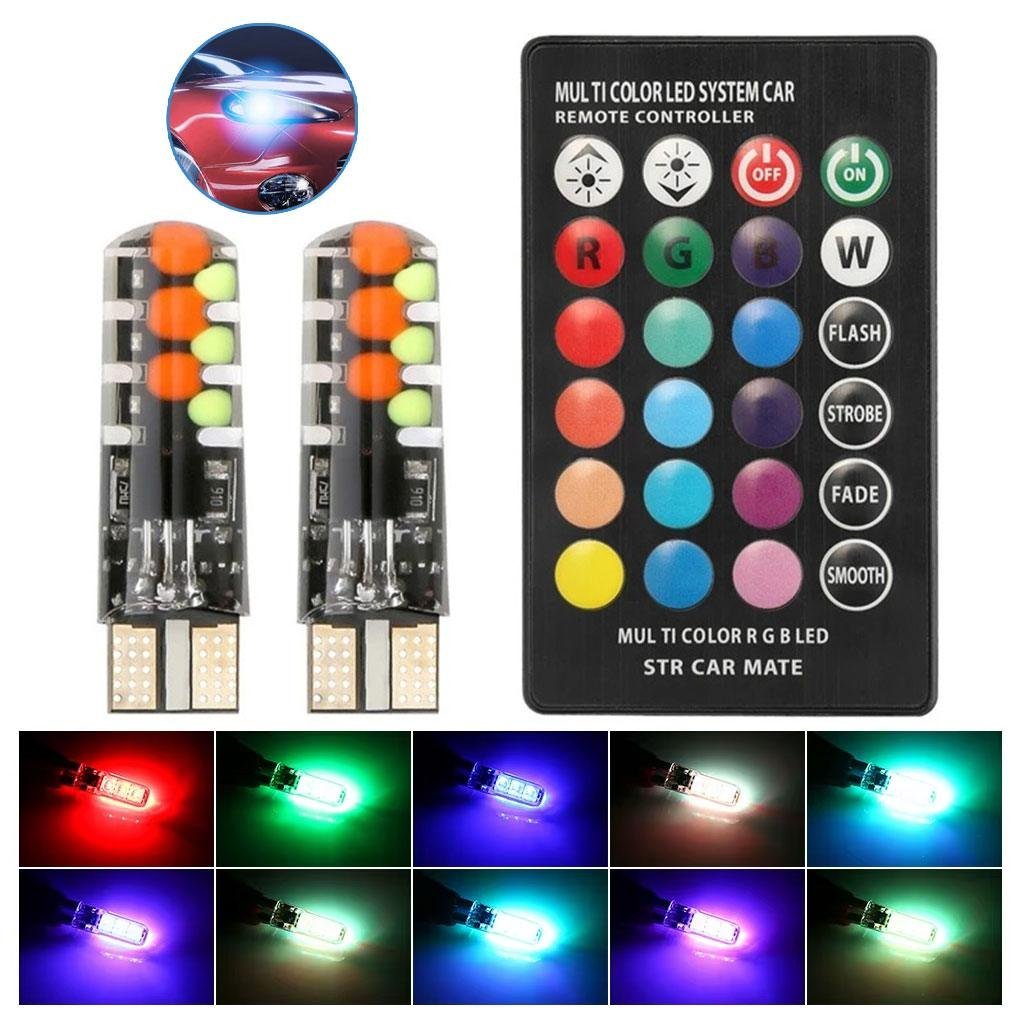 ⁦Lot de 2 LED Multicolore pour Voiture 12V T10⁩ - الصورة ⁦6⁩