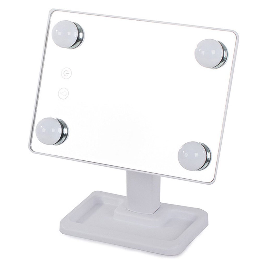 Miroir de Maquillage avec 4 ampoules LED Contrôle tactile intelligent et rotation à 360° – مرآة المكياج - الصورة 6