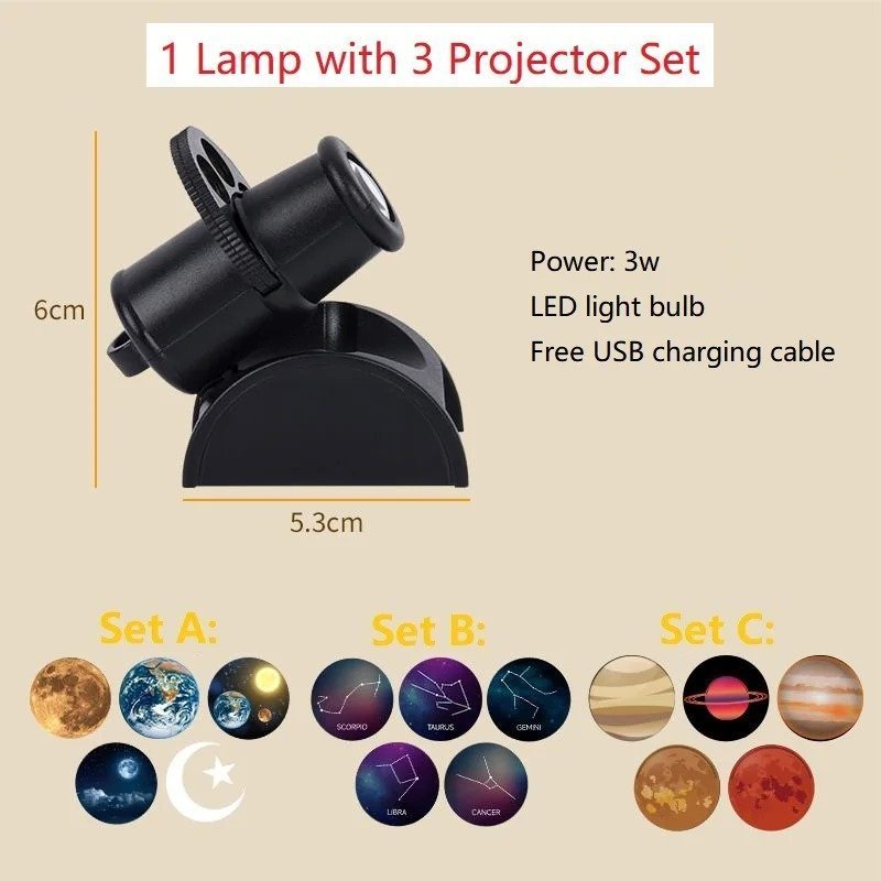 Lampe de projection de ciel étoilé avec 15 motifs – مصباح عرض القمر - الصورة 6