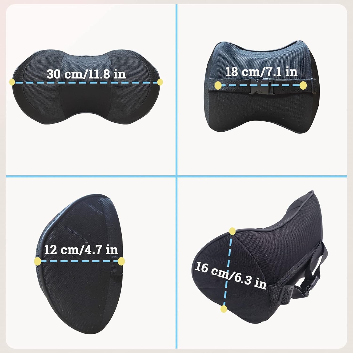 ⁦Oreiller cervical d'appui-tête de voiture en mousse à mémoire de forme - وسادة عنق في السيارة⁩ - الصورة ⁦3⁩