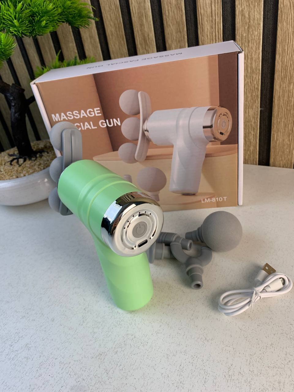 ⁦Pistolet de massage pour soulager la douleur 6 vitesses 5 têtes LM-810T - جهاز تدليك بعدة رِؤوس⁩ - الصورة ⁦8⁩