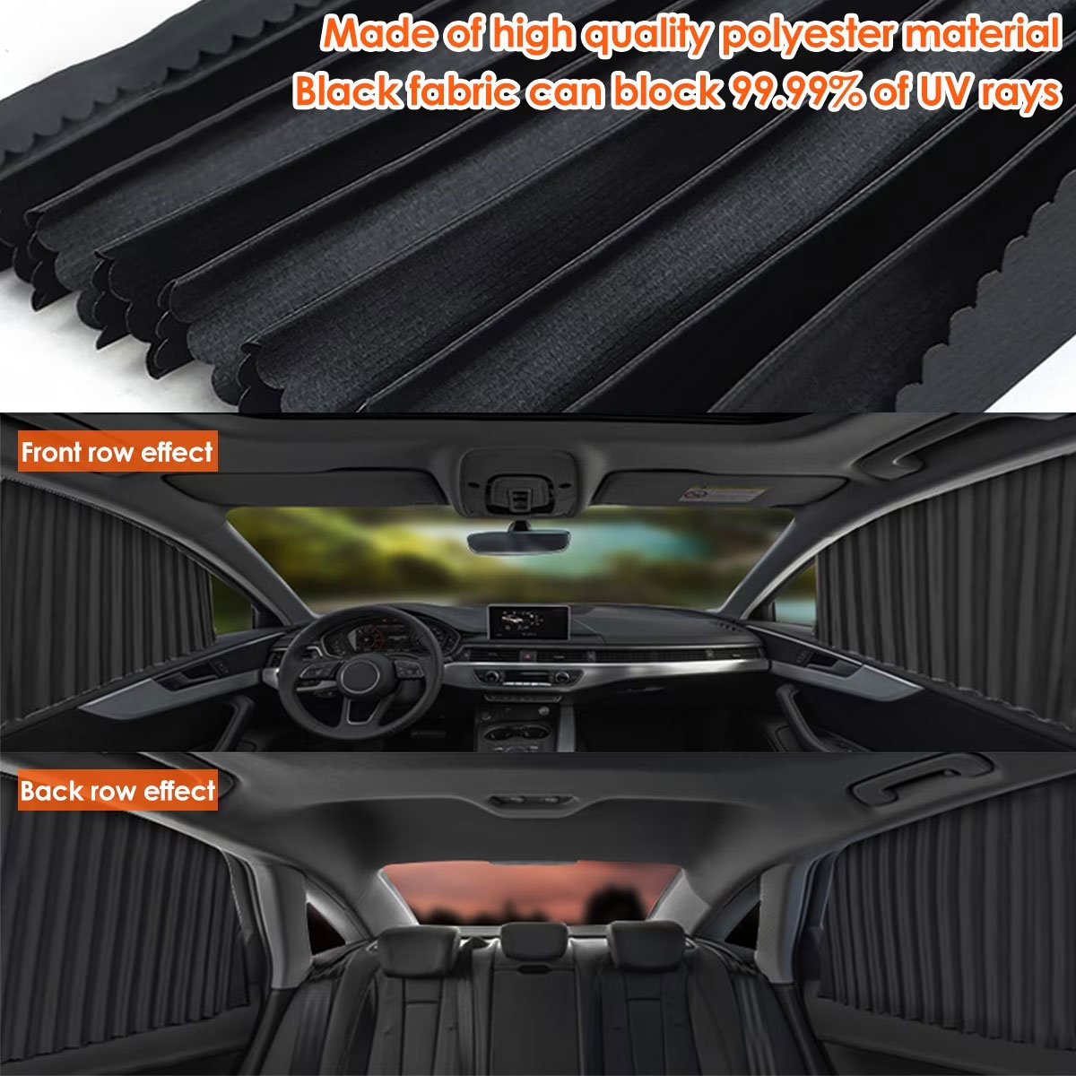Rideaux Pare-Soleil Magnétiques pour Voiture 2PCS - ستائر السيارة المغناطيسية الواقية من الشمس - الصورة 4