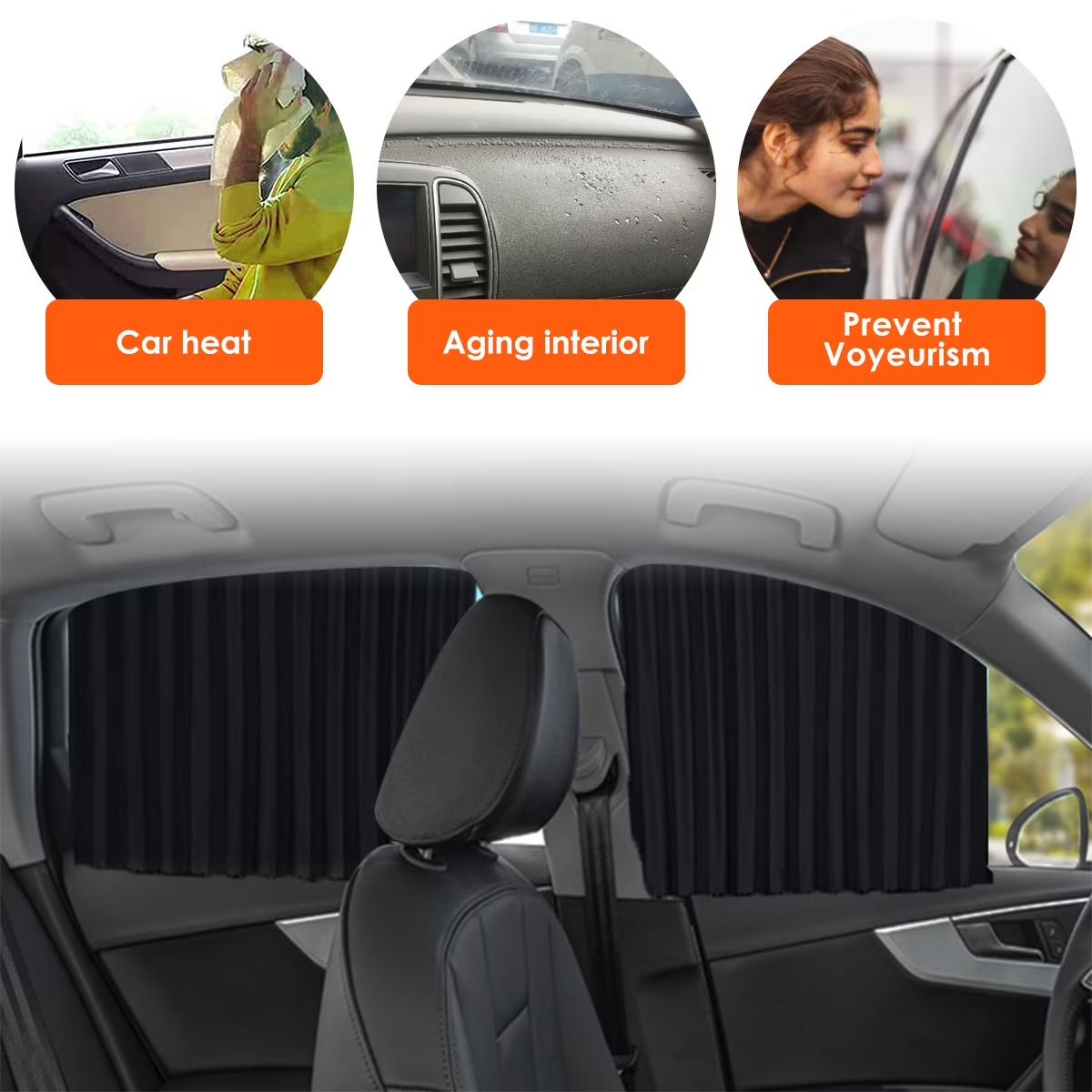 Rideaux Pare-Soleil Magnétiques pour Voiture 2PCS - ستائر السيارة المغناطيسية الواقية من الشمس - الصورة 7