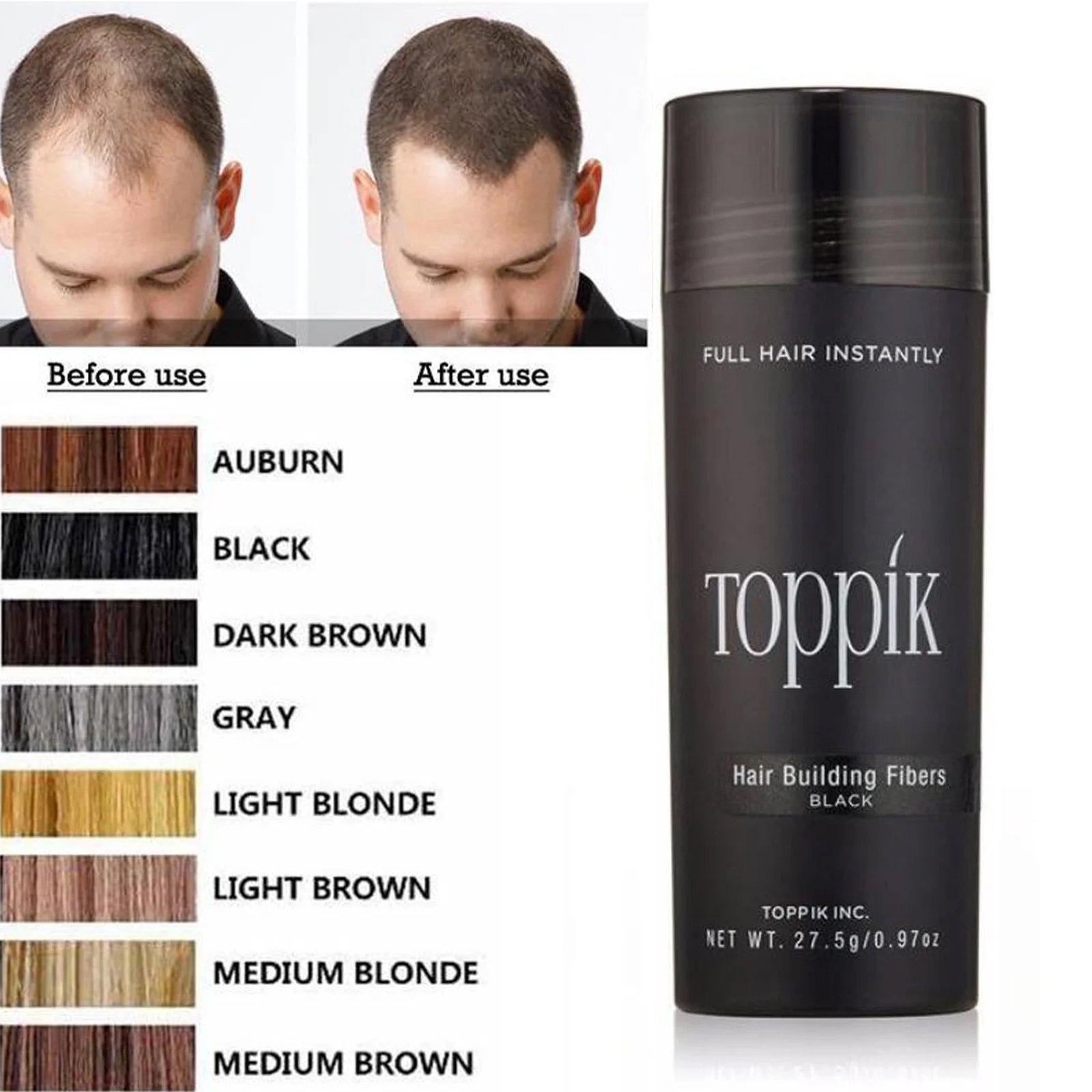 Toppik fibres capillaires noires - ألياف "توبيك"" لتكثيف الشعر" - الصورة 3