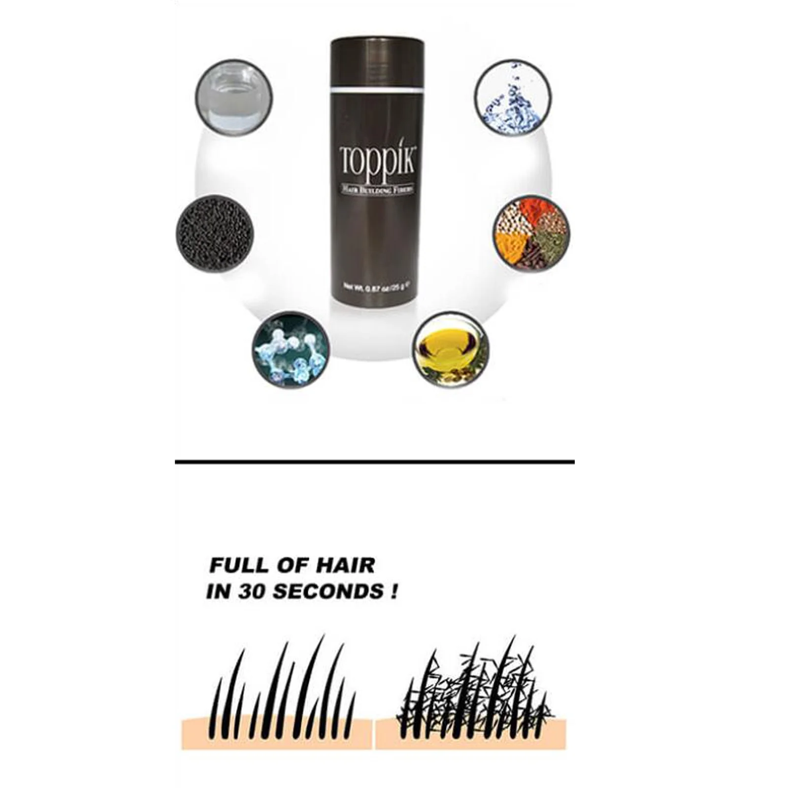 Toppik fibres capillaires noires - ألياف "توبيك"" لتكثيف الشعر" - الصورة 5