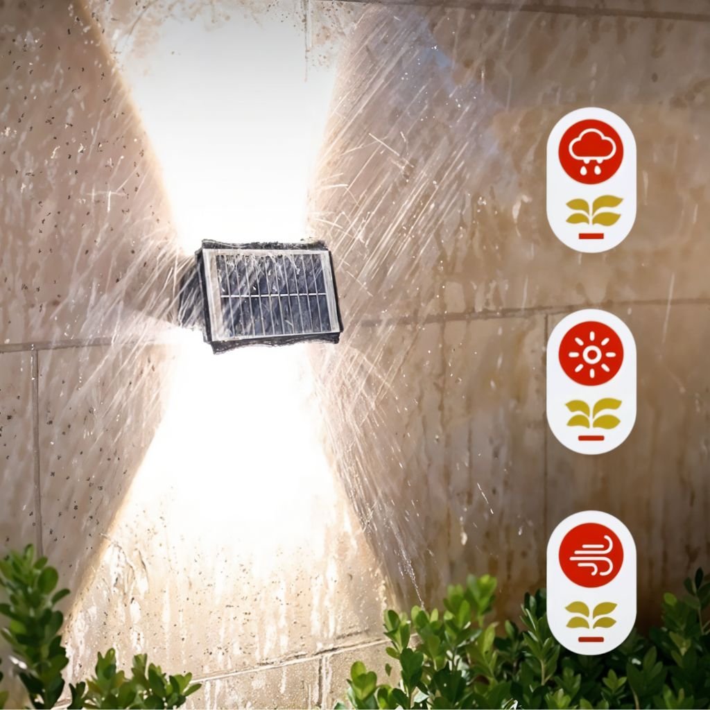 2x PCS Projecteur Solaire Étanche IP65 pour Jardin et Terrasse - الصورة 2