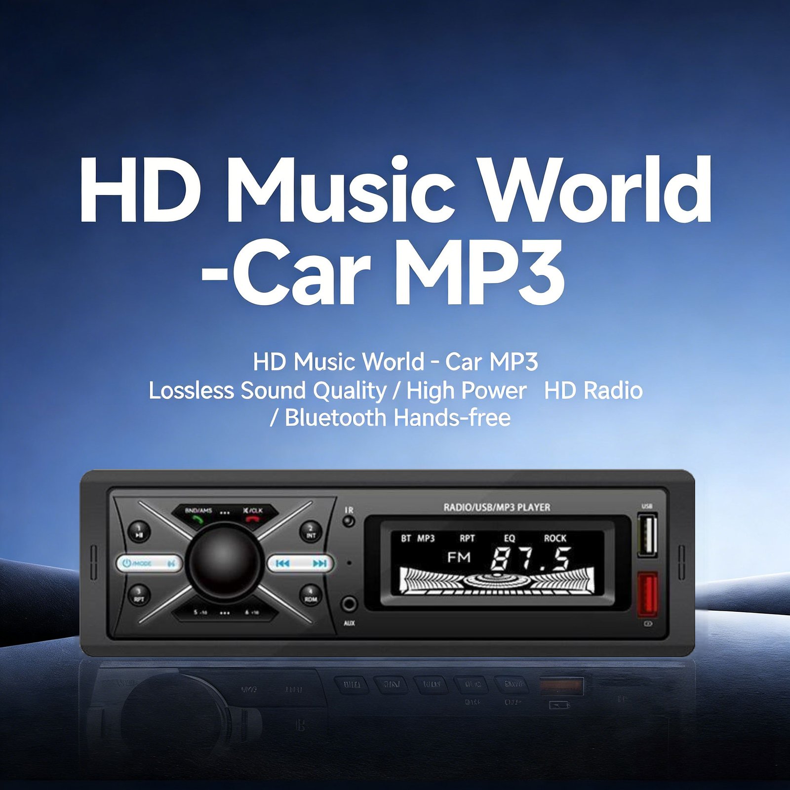 ⁦Autoradio MP3 Multimedia Player 1 DIN Bluetooth - جهاز راديو ومشغل وسائط السيارات مزود ببلوتوث⁩ - الصورة ⁦4⁩