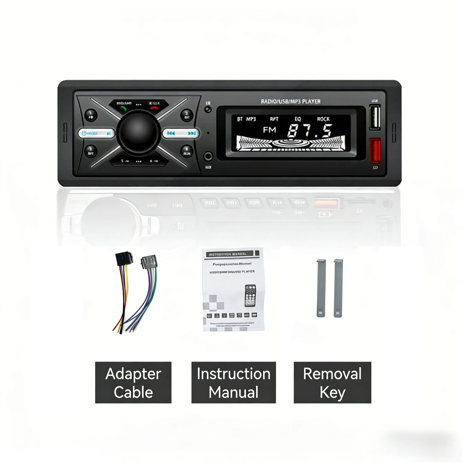 ⁦Autoradio MP3 Multimedia Player 1 DIN Bluetooth - جهاز راديو ومشغل وسائط السيارات مزود ببلوتوث⁩ - الصورة ⁦5⁩