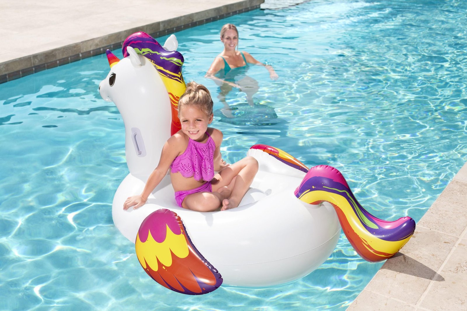 Bouée Gonflable Motif Licorne Pour Enfants 150 x 117 cm Bestway 41114 - الصورة 2