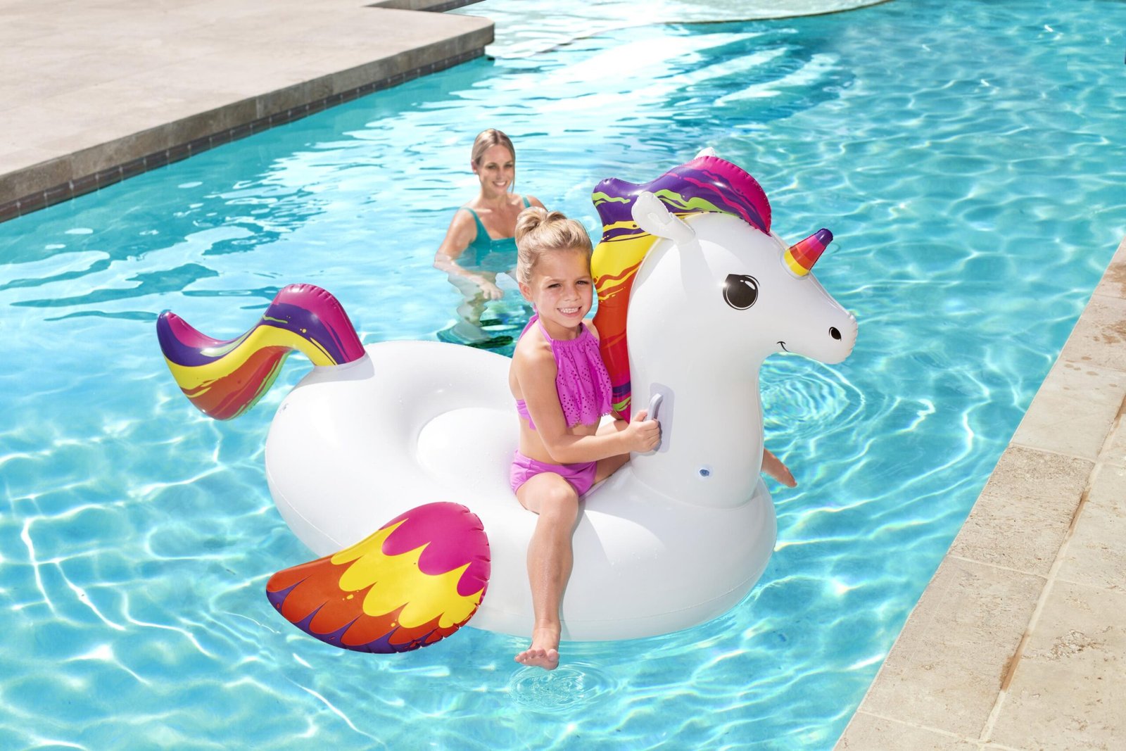 Bouée Gonflable Motif Licorne Pour Enfants 150 x 117 cm Bestway 41114 - الصورة 3