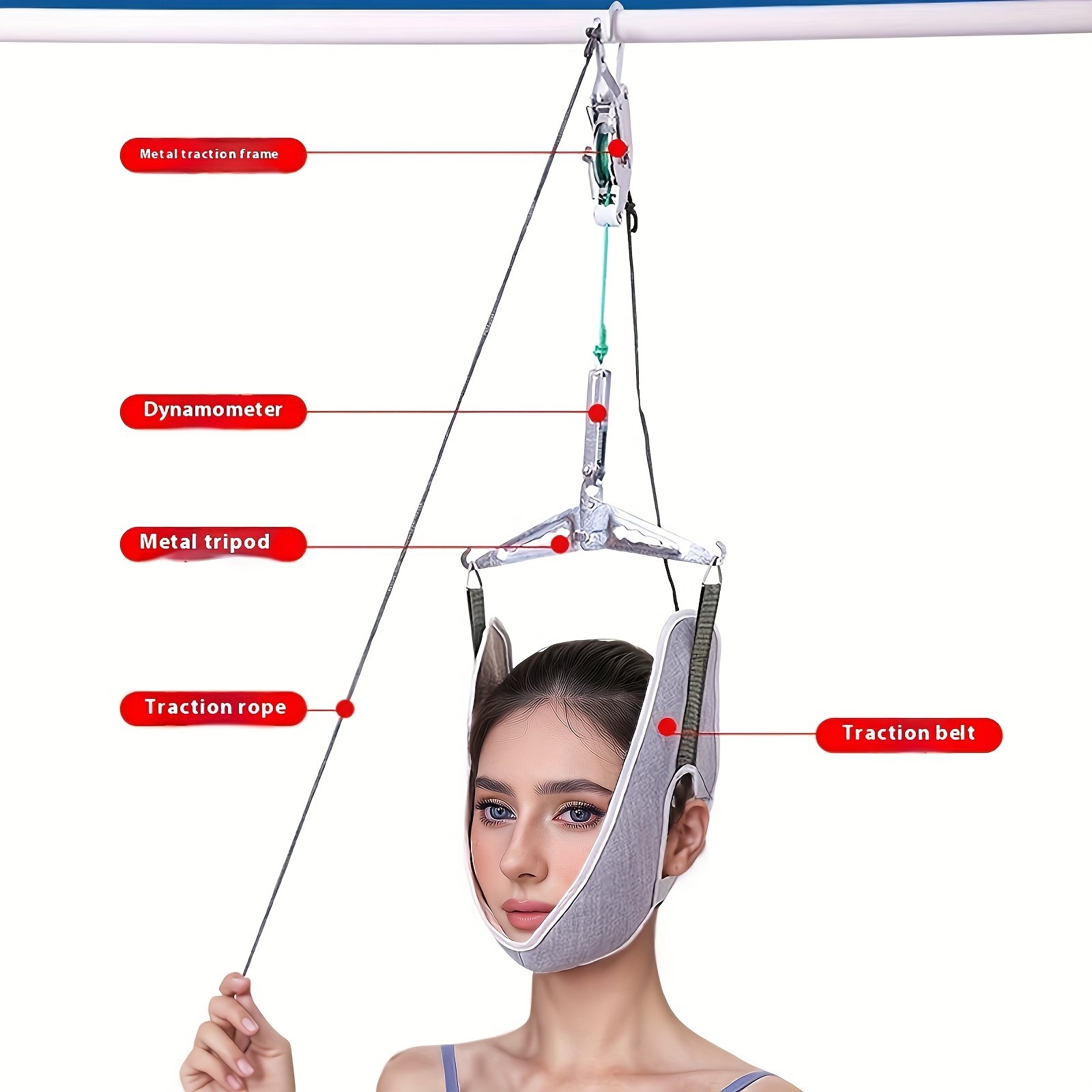 Cervical Traction Frame - موسع عنق قابل للتعديل مع خطاف بارتفاع قابل للتحكم - الصورة 2