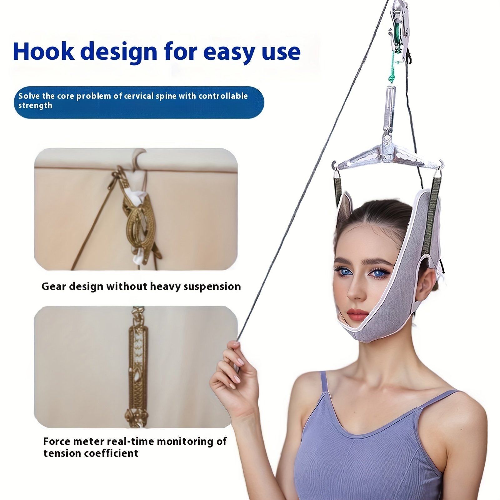 Cervical Traction Frame - موسع عنق قابل للتعديل مع خطاف بارتفاع قابل للتحكم - الصورة 5