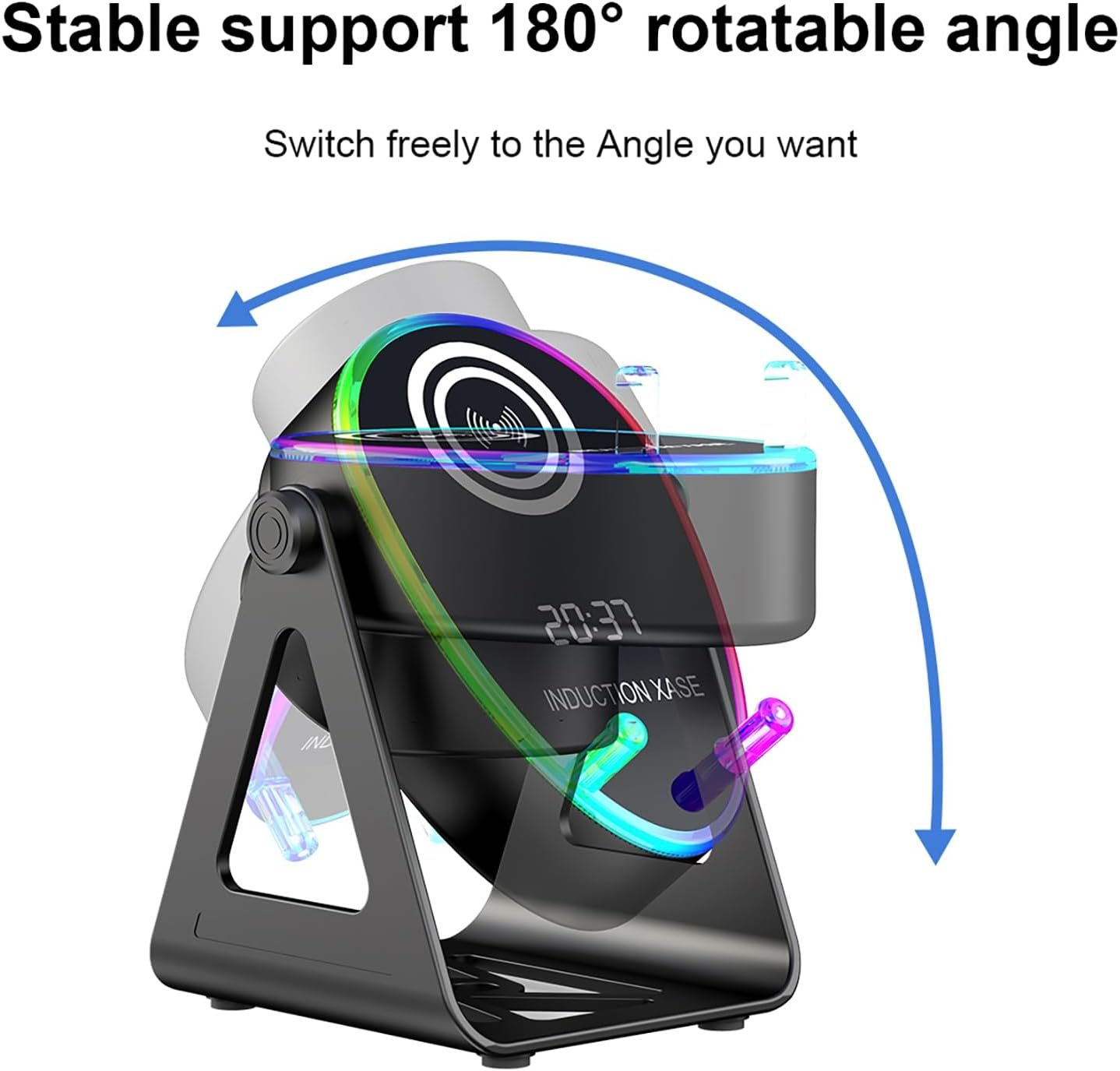 ⁦Haut-parleur Intelligent 5 en 1 à Induction et Support RGB - مكبر الصوت الذكي 5 في 1 وشاحن لاسلكي⁩ - الصورة ⁦7⁩