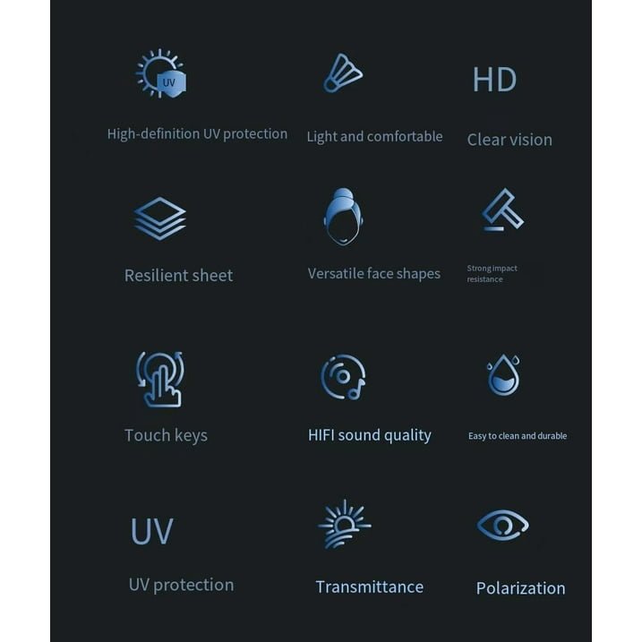 ⁦Lunettes de soleil intelligentes ecouteurs sans fil Bluetooth, appels mains libres - نظارات شمسية ذكيةو سماعات رأس لاسلكية بتقنية البلوتوث⁩ - الصورة ⁦10⁩