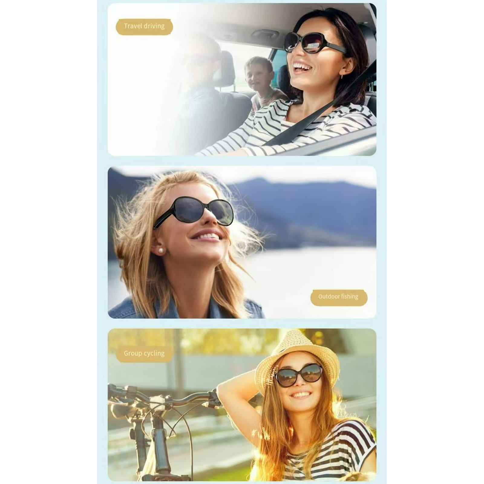 ⁦Lunettes de soleil intelligentes ecouteurs sans fil Bluetooth, appels mains libres - نظارات شمسية ذكيةو سماعات رأس لاسلكية بتقنية البلوتوث⁩ - الصورة ⁦12⁩