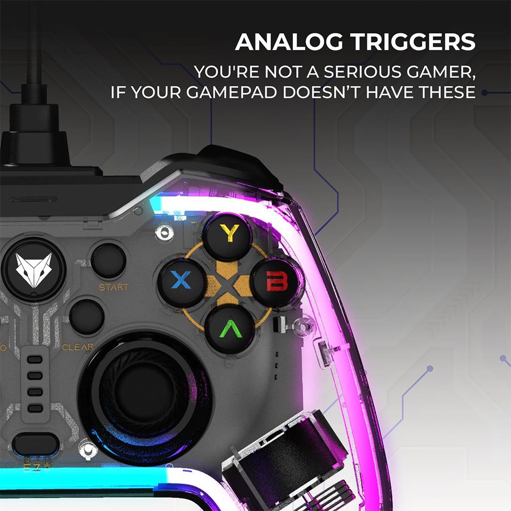 ⁦Manette de Jeu Filaire avec Éclairage Néon RGB PG-003 - يد تحكم بأضواء ملونة⁩ - الصورة ⁦3⁩