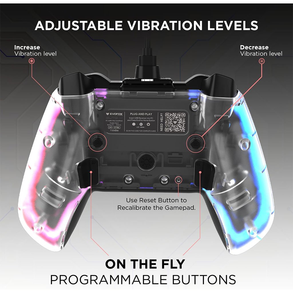 ⁦Manette de Jeu Filaire avec Éclairage Néon RGB PG-003 - يد تحكم بأضواء ملونة⁩ - الصورة ⁦8⁩