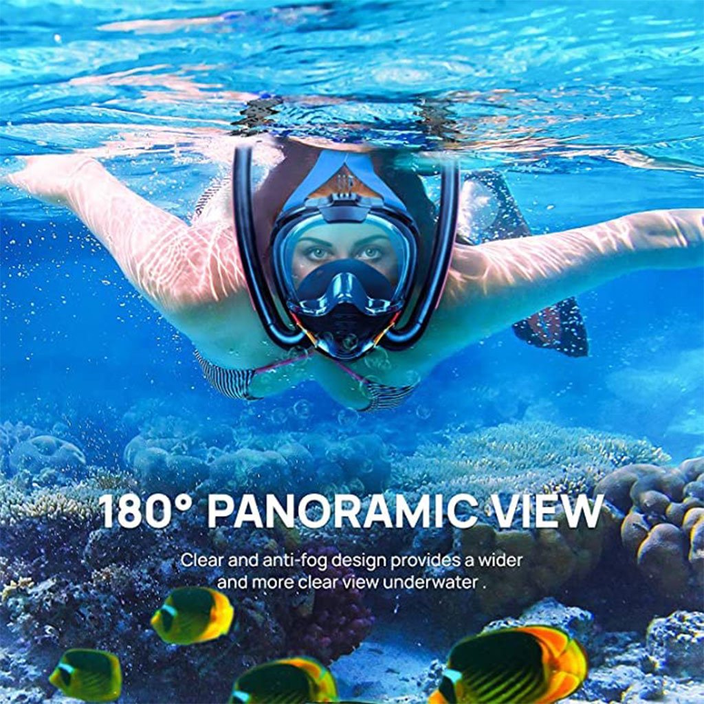 ⁦Masque de Plongée à Double Tube avec Support GoPro V2- قناع غوض إحترافي مع حامل كاميرة⁩ - الصورة ⁦6⁩
