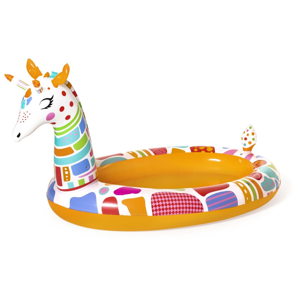 Piscine Rond Gonflable Giraffe Pour Enfants Avec Arroseur 266x157x127cm Bestway 53089 - الصورة 5