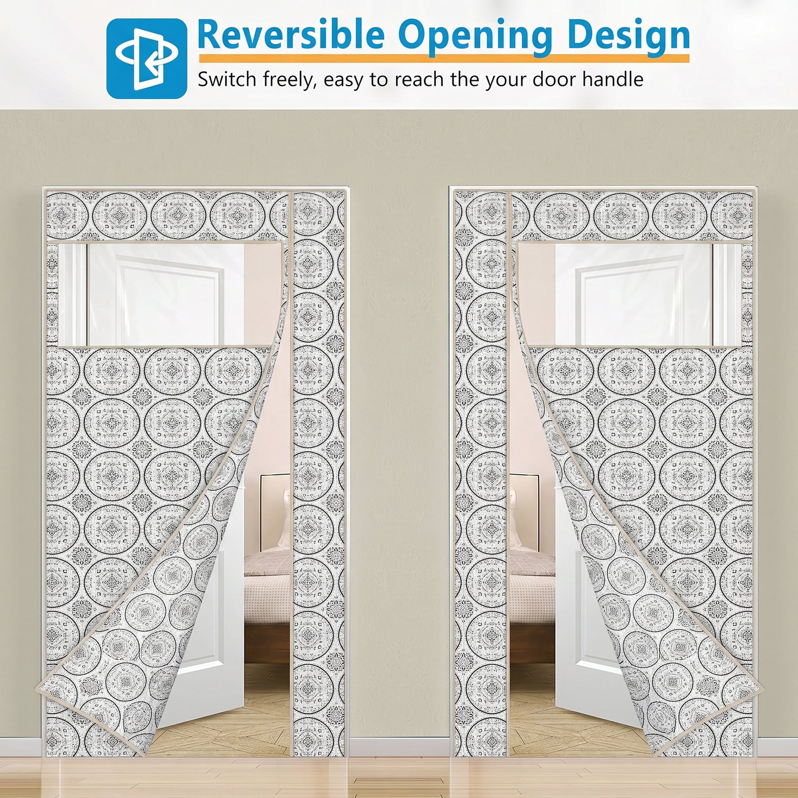 ⁦Rideau de Porte Thermique Isolant avec Fenêtre PVC - ستارة الباب الحرارية ذات النافذة الشفافة⁩ - الصورة ⁦3⁩