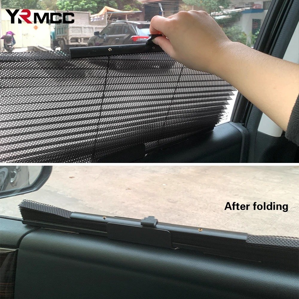 Rideau pare-soleil rétractable pour vitres de voiture 4Pcs – واقي الشمس في السيارة - الصورة 2