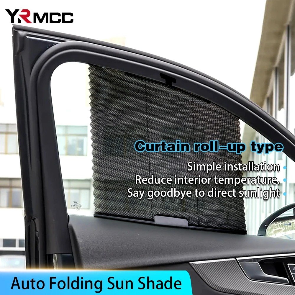 Rideau pare-soleil rétractable pour vitres de voiture 4Pcs – واقي الشمس في السيارة - الصورة 4