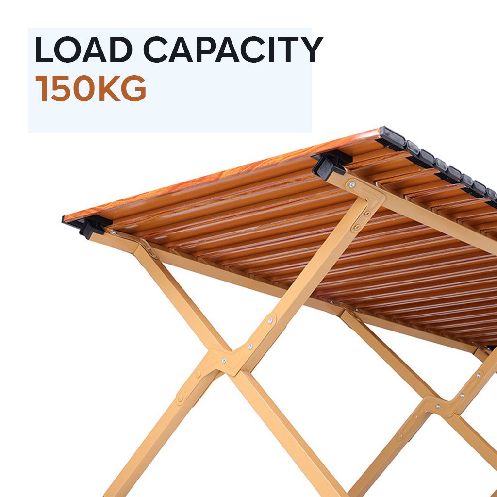 Table de Camping Pliante en Aluminium avec Design Grain de Bois - طاولة تخييم ألمنيوم قابلة للطي بتصميم خشبي - الصورة 8